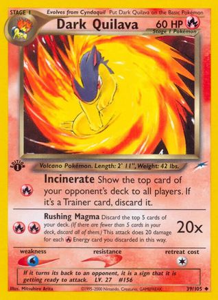 Dark Quilava 039/105 - 1st Edition Neo Destiny