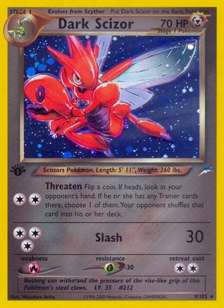 Dark Scizor 009/105 - 1st Edition Holofoil Neo Destiny