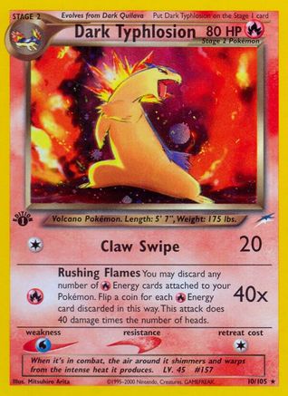 Dark Typhlosion 010/105 - 1st Edition Holofoil Neo Destiny