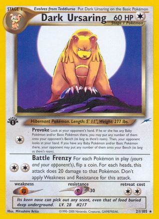 Dark Ursaring 021/105 - 1st Edition Neo Destiny