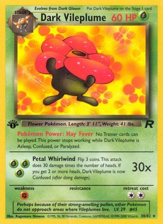 Dark Vileplume 030/82 - 1st Edition Team Rocket