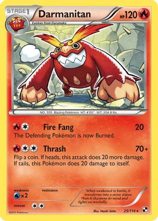Darmanitan 025/114  - Reverse Holofoil Black and White