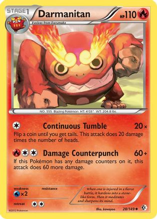 Darmanitan 028/149  - Reverse Holofoil Boundaries Crossed