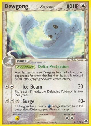Dewgong (Delta Species) 015/101 - Reverse Holofoil Dragon Frontiers