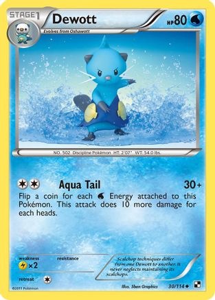 Dewott 030/114  - Reverse Holofoil Black and White