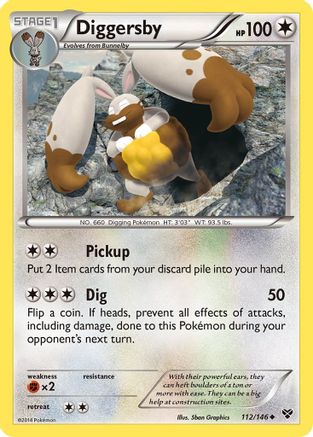 Diggersby 112/146  - Reverse Holofoil XY Base Set