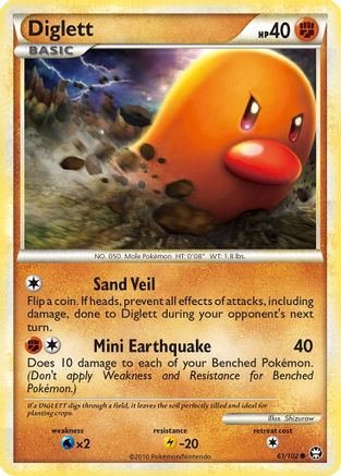 Diglett 061/102  - Reverse Holofoil Triumphant