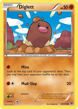 Diglett 058/146  - Reverse Holofoil XY Base Set