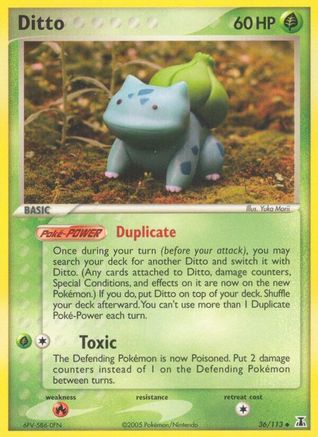 Ditto (Bulbasaur) 036/113 - Reverse Holofoil Delta Species