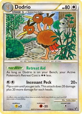 Dodrio 011/90  - Reverse Holofoil Undaunted