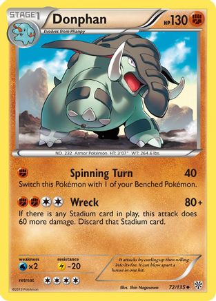 Donphan 072/135  - Reverse Holofoil Plasma Storm
