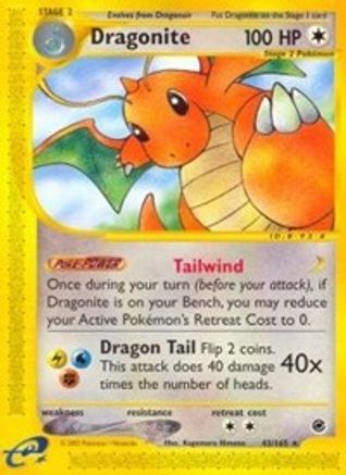 Dragonite 043/165 - Reverse Holofoil Expedition