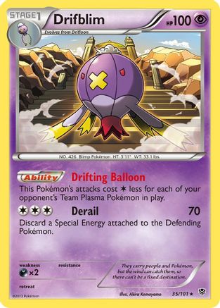 Drifblim 035/101  - Reverse Holofoil Plasma Blast