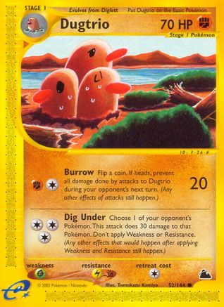 Dugtrio 052/144 - Reverse Holofoil Skyridge