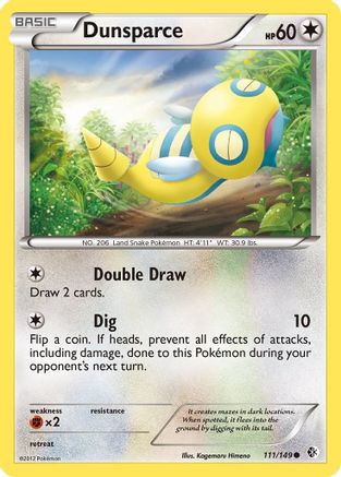 Dunsparce 111/149  - Reverse Holofoil Boundaries Crossed