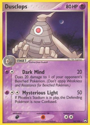 Dusclops 014/108 - Reverse Holofoil Power Keepers