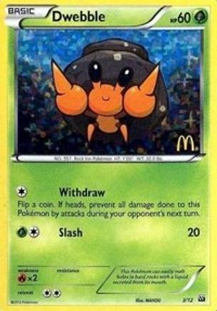 Dwebble 003/12  - Holofoil McDonalds Promos 2012