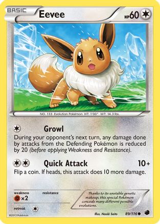 Eevee 089/116  - Reverse Holofoil Plasma Freeze