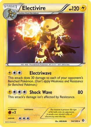 Electivire 054/149  - Reverse Holofoil Boundaries Crossed