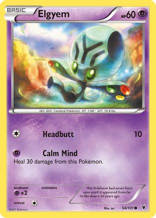 Elgyem 054/101  - Reverse Holofoil Noble Victories