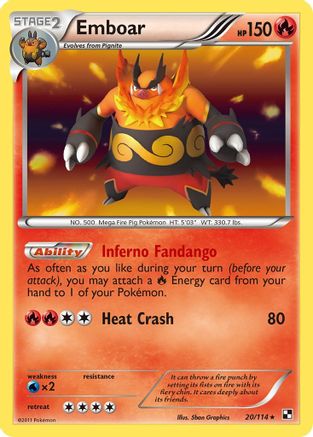 Emboar 020/114  - Reverse Holofoil Black and White