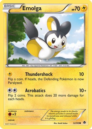 Emolga 032/98  - Reverse Holofoil Emerging Powers