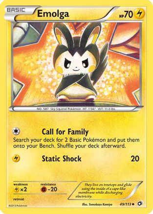 Emolga 049/113  - Reverse Holofoil Legendary Treasures