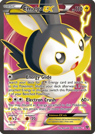 Emolga EX (Full Art) 143/146  - Holofoil XY Base Set