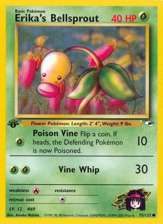 Erika's Bellsprout 075/132 - 1st Edition Gym Heroes