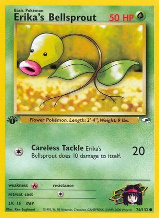 Erika's Bellsprout 076/132 - 1st Edition Gym Heroes