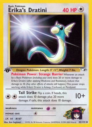 Erika's Dratini 042/132 - 1st Edition Gym Heroes