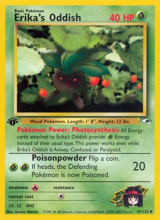 Erika's Oddish 047/132 - 1st Edition Gym Heroes
