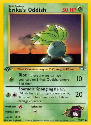 Erika's Oddish 078/132 - 1st Edition Gym Heroes