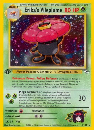 Erika's Vileplume 005/132 - 1st Edition Holofoil Gym Heroes