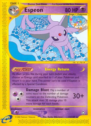 Espeon 011/147 - Reverse Holofoil Aquapolis
