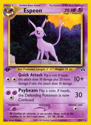 Espeon 020/75 - 1st Edition Neo Discovery