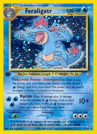 Feraligatr 005/111 - 1st Edition Holofoil Neo Genesis
