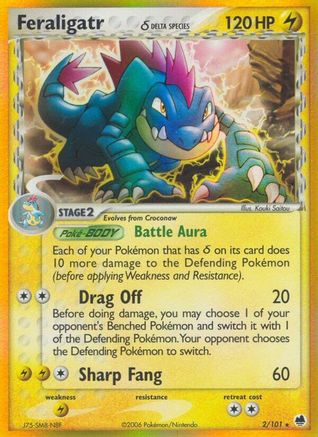 Feraligatr (Delta Species) 002/101 - Reverse Holofoil Dragon Frontiers
