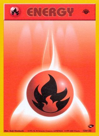 Fire Energy 128/132 - 1st Edition Gym Challenge