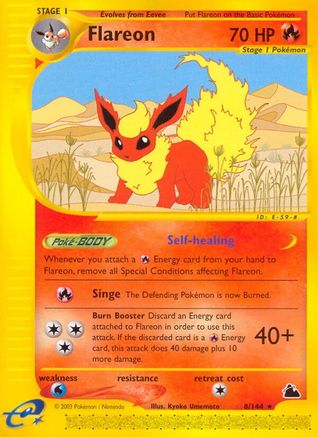 Flareon 008/144 - Reverse Holofoil Skyridge