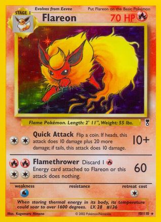 Flareon 010/110  - Reverse Holofoil Legendary Collection