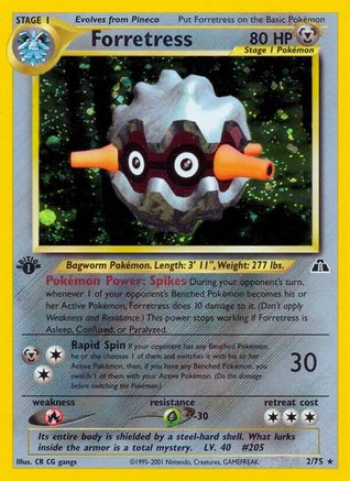 Forretress 002/75 - 1st Edition Holofoil Neo Discovery