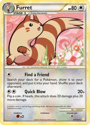 Furret 021/123  - Reverse Holofoil HeartGold SoulSilver