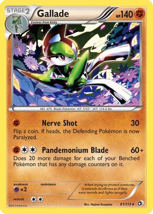 Gallade 081/113  - Reverse Holofoil Legendary Treasures