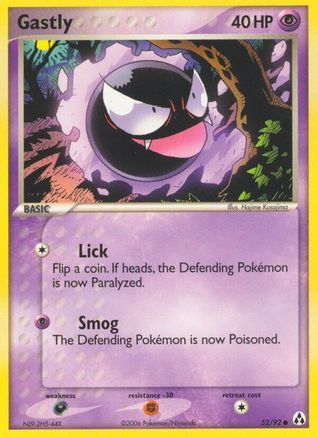 Gastly 052/92 - Reverse Holofoil Legend Maker