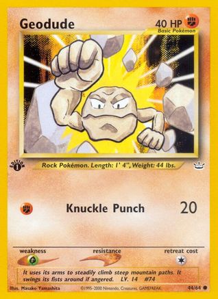 Geodude 044/64 - 1st Edition Neo Revelation
