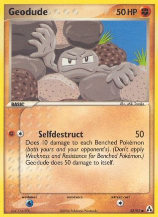 Geodude 053/92 - Reverse Holofoil Legend Maker