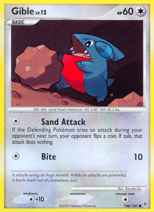 Gible 106/147  - Reverse Holofoil Supreme Victors
