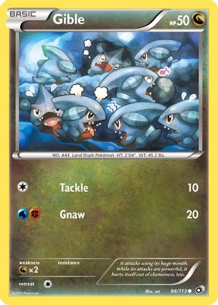 Gible 094/113  - Reverse Holofoil Legendary Treasures