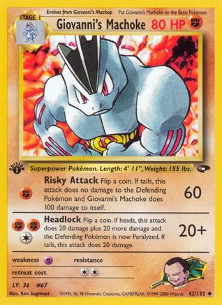 Giovanni's Machoke 042/132 - 1st Edition Gym Challenge